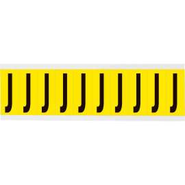 Repositionable Vinyl 2 in Black on Yellow, Letters J Card of 10 Labels