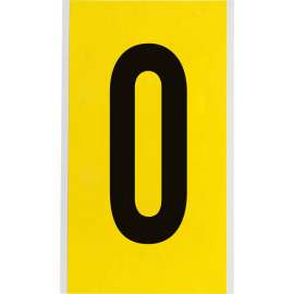Repositionable Vinyl 6 in Black on Yellow, Numbers 0 Card