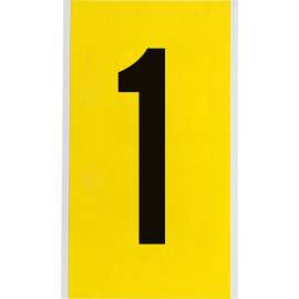 Repositionable Vinyl 6 in Black on Yellow, Numbers 1 Card