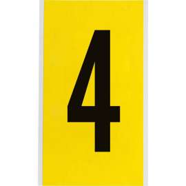 Repositionable Vinyl 6 in Black on Yellow, Numbers 4 Card