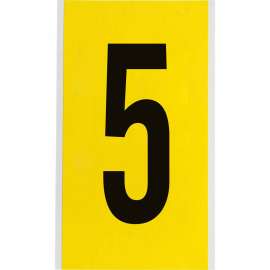 Repositionable Vinyl 6 in Black on Yellow, Numbers 5 Card