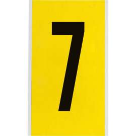 Repositionable Vinyl 6 in Black on Yellow, Numbers 7 Card