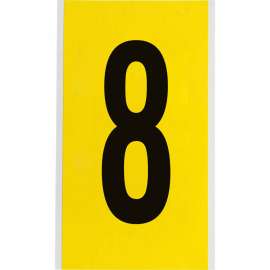 Repositionable Vinyl 6 in Black on Yellow, Numbers 8 Card