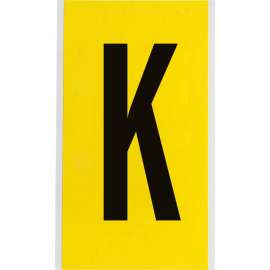 Repositionable Vinyl 6 in Black on Yellow, Letters K Card