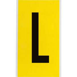 Repositionable Vinyl 6 in Black on Yellow, Letters L Card