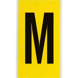 Repositionable Vinyl 6 in Black on Yellow, Letters M Card