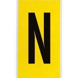 Repositionable Vinyl 6 in Black on Yellow, Letters N Card