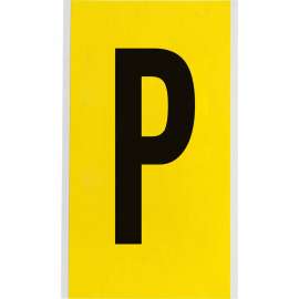Repositionable Vinyl 6 in Black on Yellow, Letters P Card