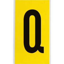 Repositionable Vinyl 6 in Black on Yellow, Letters Q Card