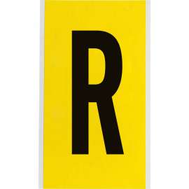 Repositionable Vinyl 6 in Black on Yellow, Letters R Card