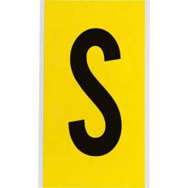 Repositionable Vinyl 6 in Black on Yellow, Letters S Card