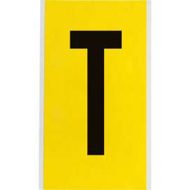 Repositionable Vinyl 6 in Black on Yellow, Letters T Card