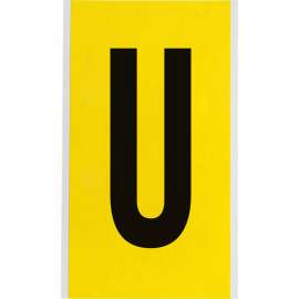 Repositionable Vinyl 6 in Black on Yellow, Letters U Card