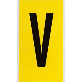 Repositionable Vinyl 6 in Black on Yellow, Letters V Card