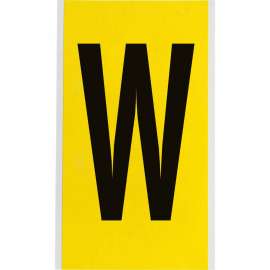 Repositionable Vinyl 6 in Black on Yellow, Letters W Card