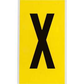 Repositionable Vinyl 6 in Black on Yellow, Letters X Card