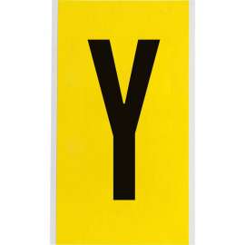 Repositionable Vinyl 6 in Black on Yellow, Letters Y Card