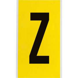 Repositionable Vinyl 6 in Black on Yellow, Letters Z Card