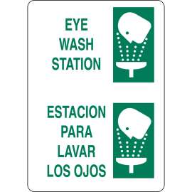Biling/ Eye Wsh St W/Picto Sign, 0.06" D, Polystyrene