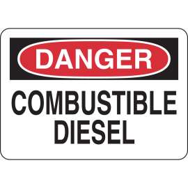 PELIGRO Combustible Diesel Sign, 7" H x 10" W x 0.06" D, Polystyrene