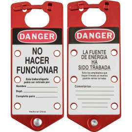 Labeled Group Lockout Hasps, Red, Pack/5