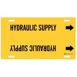 Hydraulic Supply Pipe Marker, 10" H x 32" W, Fits Pipes 10" Dia. Thru 15" Dia.