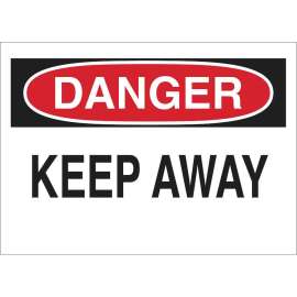 DANGER Keep Away Sign, 10" H x 14" W x 0.035" D, Aluminum