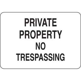 PRIVATE PROPERTY No Trespassing Sign, 10" H x 14" W x 0.035" D