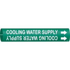 Cooling Water Supply Pipe Marker, 2.8125" H x 2.8125" W, Fits Pipes 4" Dia. Thru 6" Dia.