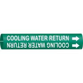 Cooling Water Return Pipe Marker, 2" H x 2" W, Fits Pipes 2.5" Dia. Thru 3.875" Dia.
