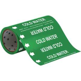 Cold Water Pipe Marker, 30' H x 8" W x 30' L, Roll of 30', Fits Pipes 2" Dia. or Smaller