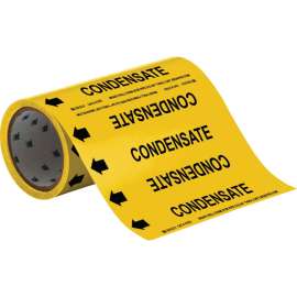 Condensate Pipe Marker, 30' H x 8" W, Roll of 30', Fits Pipes 2" Dia. or Smaller