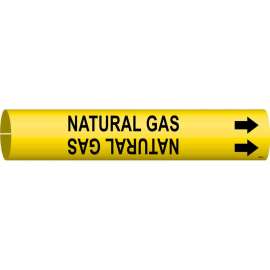 NATURAL GAS Pipe Marker, 0.8125" H x 0.8125" W, Fits Pipes 0.75" Dia. Thru 1.375" Dia.