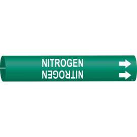 NITROGEN Pipe Marker, 0.8125" H x 0.8125" W, Fits Pipes 0.75" Dia. Thru 1.375" Dia.