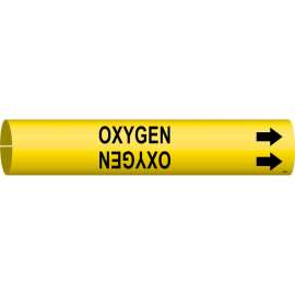 OXYGEN Pipe Marker, 0.8125" H x 0.8125" W, Fits Pipes 0.75" Dia. Thru 1.375" Dia.