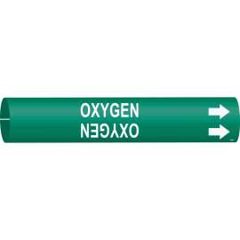 OXYGEN Pipe Marker, 0.8125" H x 0.8125" W, Fits Pipes 0.75" Dia. Thru 1.375" Dia.