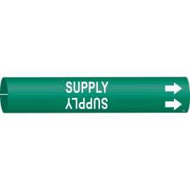 Supply Pipe Marker, 0.8125" H x 0.8125" W, Fits Pipes 0.75" Dia. Thru 1.375" Dia.
