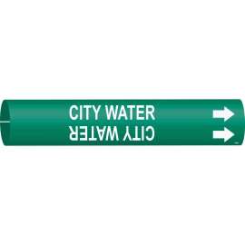 City Water Pipe Marker, 0.8125" H x 0.8125" W, Fits Pipes 0.75" Dia. Thru 1.375" Dia.