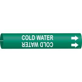 Cold Water Pipe Marker, 0.8125" H x 0.8125" W, Fits Pipes 0.75" Dia. Thru 1.375" Dia.