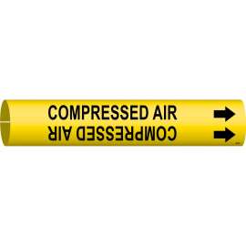 COMPRESSED AIR Pipe Marker, Fits Pipes 1.5" Dia. Thru 2.375" Dia.