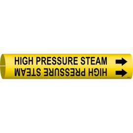High Pressure Steam Pipe Marker, 0.875" H x 0.875" W, Fits Pipes 1.5" Dia. Thru 2.375" Dia.