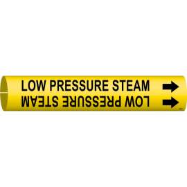 Low Pressure Steam Pipe Marker, 0.875" H x 0.875" W, Fits Pipes 1.5" Dia. Thru 2.375" Dia.