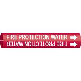 FIRE PROTECTION WATER Pipe Marker, Fits Pipes 4" Dia. Thru 6" Dia.