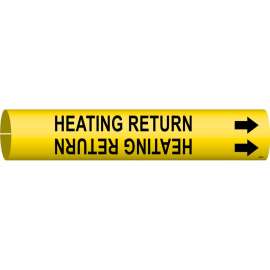 HEATING RETURN Pipe Marker, Fits Pipes 4" Dia. Thru 6" Dia.