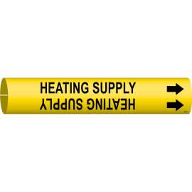 HEATING SUPPLY Pipe Marker, Fits Pipes 4" Dia. Thru 6" Dia.