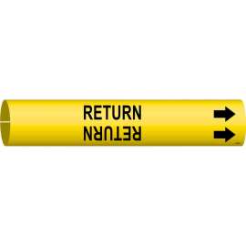 Return Pipe Marker, 2.8125" H x 2.8125" W, Fits Pipes 4" Dia. Thru 6" Dia.