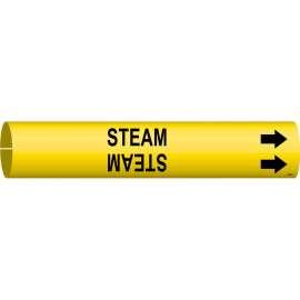 Steam Pipe Marker, 2.8125" H x 2.8125" W, Fits Pipes 4" Dia. Thru 6" Dia.