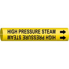 High Pressure Steam Pipe Marker, 2.8125" H x 2.8125" W, Fits Pipes 4" Dia. Thru 6" Dia.