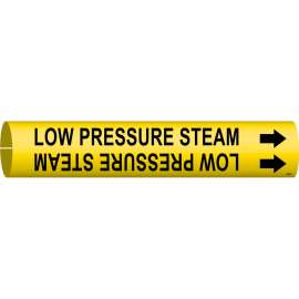 Low Pressure Steam Pipe Marker, 2.8125" H x 2.8125" W, Fits Pipes 4" Dia. Thru 6" Dia.