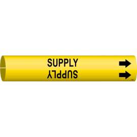 Supply Pipe Marker, 2.8125" H x 2.8125" W, Fits Pipes 4" Dia. Thru 6" Dia.